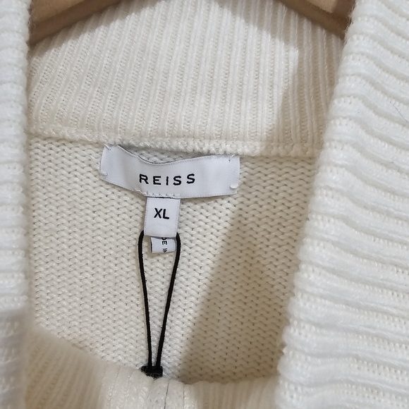Reiss Rosso Cable Stitch Quarter Zip Sweater - Picture 4 of 8